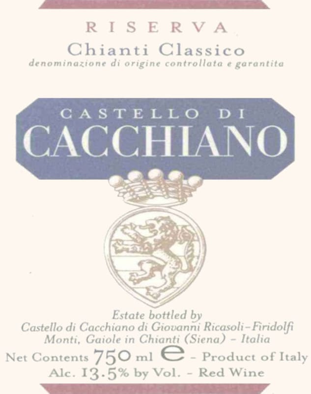 Cacchiano Chianti Classico Riserva 2006 Front Label