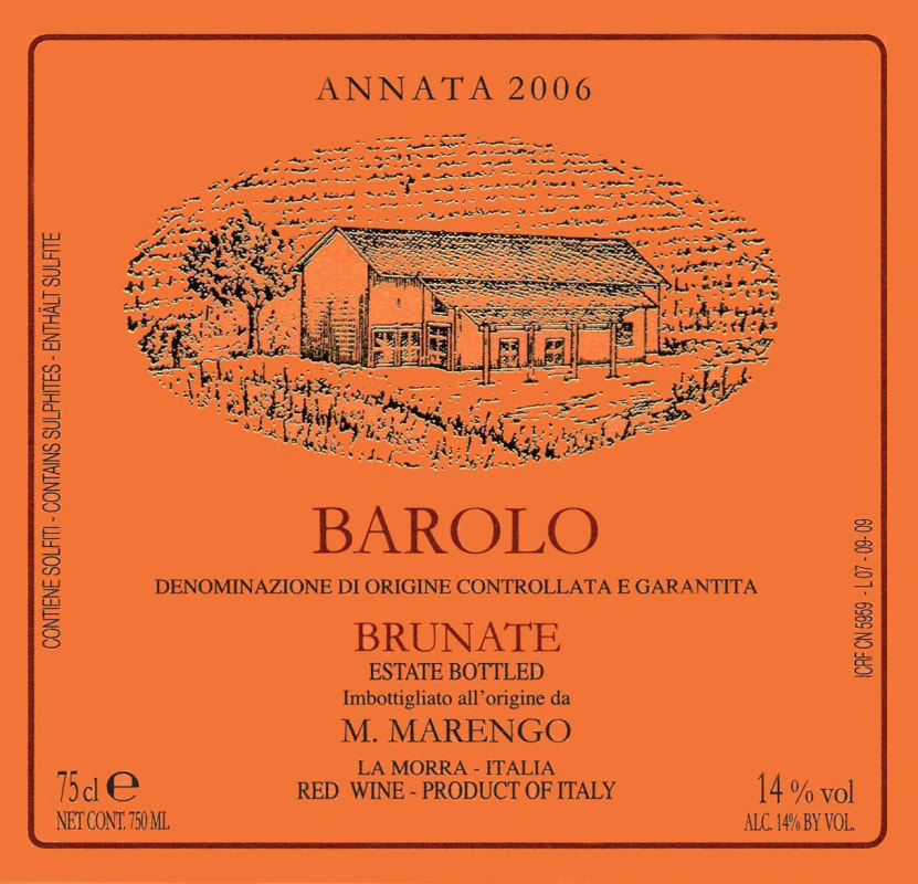 M. Marengo Barolo Brunate 2006 Front Label