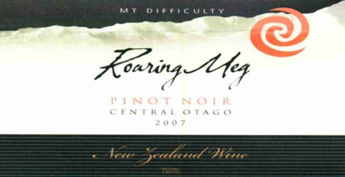 Mt Difficulty Roaring Meg Pinot Noir 2007 Front Label