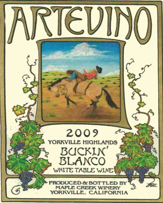 Maple Creek Winery Artevino Buckin Blanco 2009 Front Label