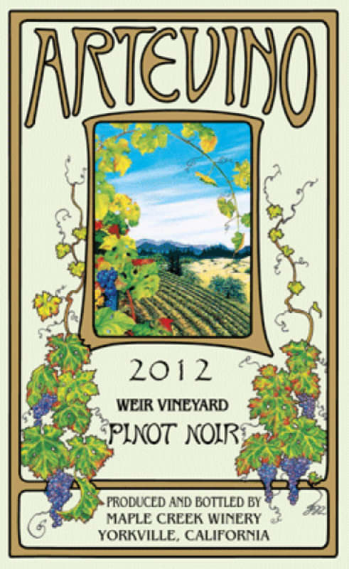 Maple Creek Winery Artevino Weir Vineyard Pinor Noir 2012 Front Label