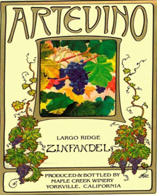 Maple Creek Winery Artevino Largo Ridge Zinfandel 2010 Front Label