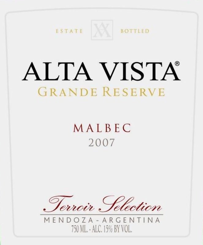 Alta Vista Terroir Selection Grande Reserve Malbec 2007 Front Label