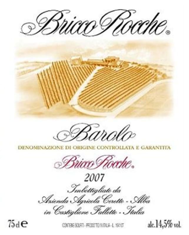 Ceretto Barolo Bricco Rocche 2007 Front Label
