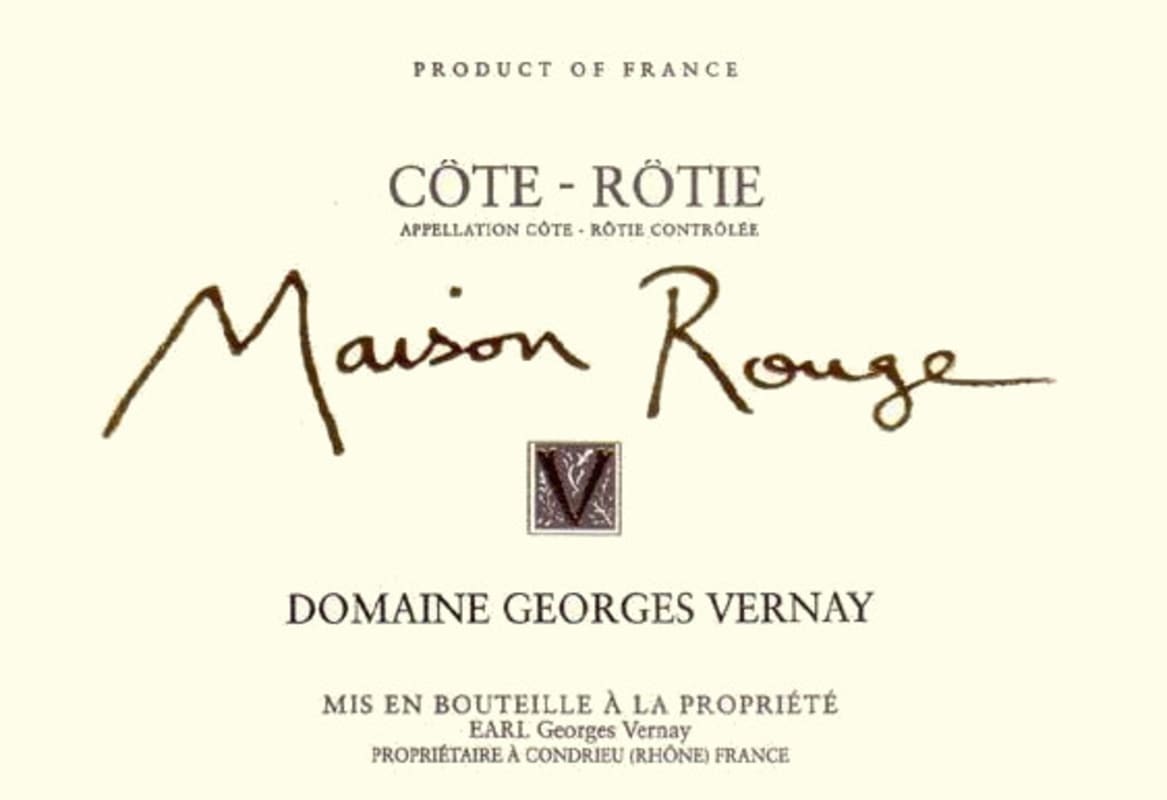 Georges Vernay Cote-Rotie Maison Rouge 2007 Front Label