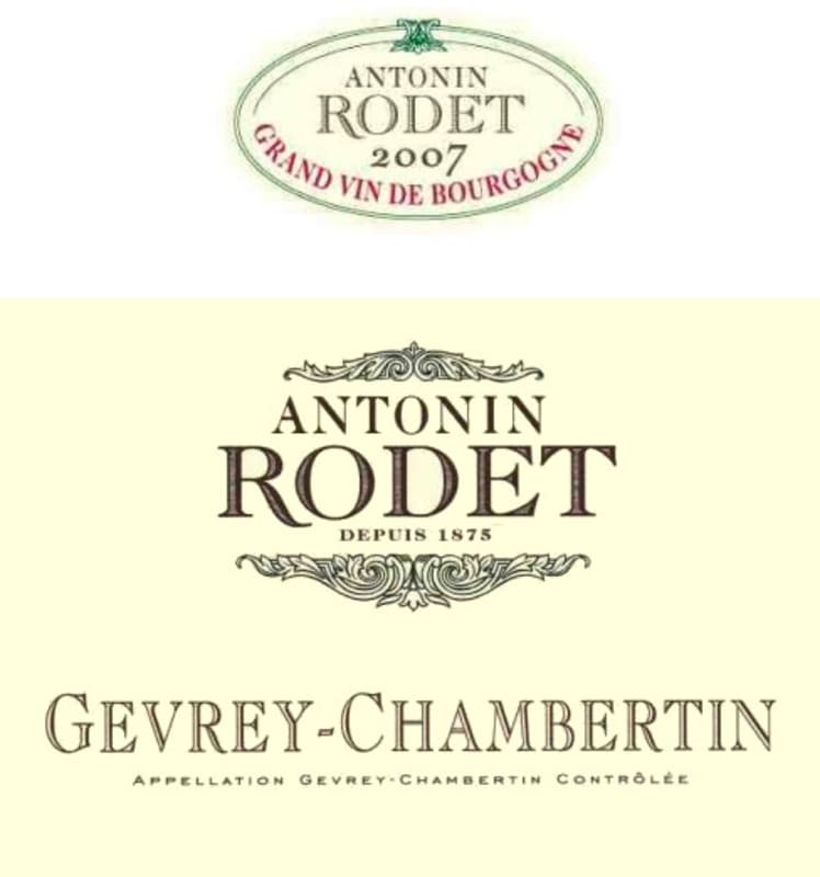 Antonin Rodet Gevrey Chambertin 2007 Front Label