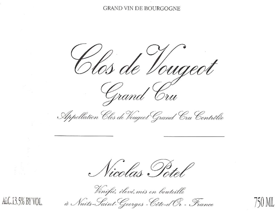 Nicolas Potel Clos de Vougeot Grand Cru 2007 Front Label