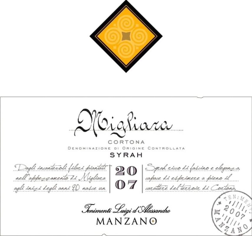 Tenimenti Luigi d'Alessandro Migliara 2007 Front Label