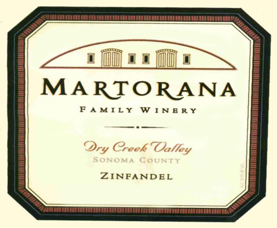 Martorana Family Winery Zinfandel 2012 Front Label