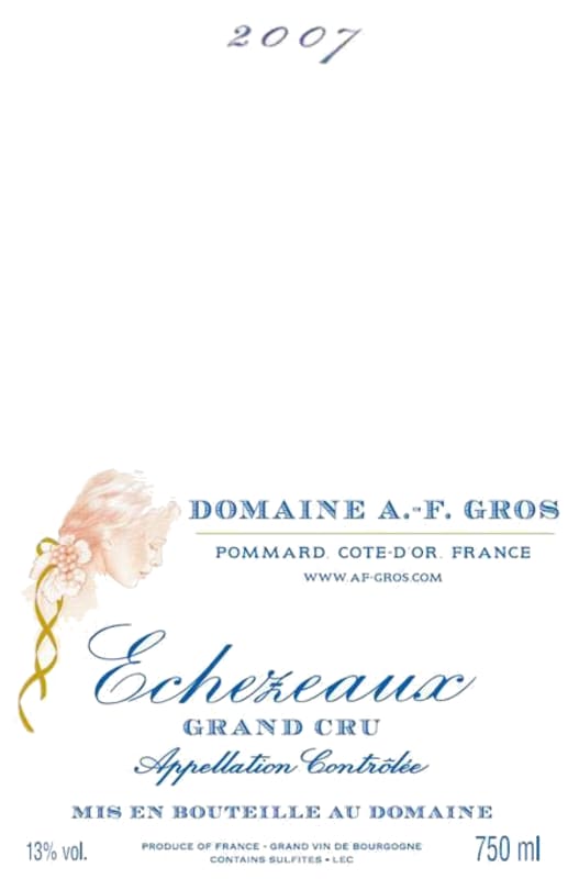 Domaine A.F. Gros Echezeaux Grand Cru 2007 Front Label