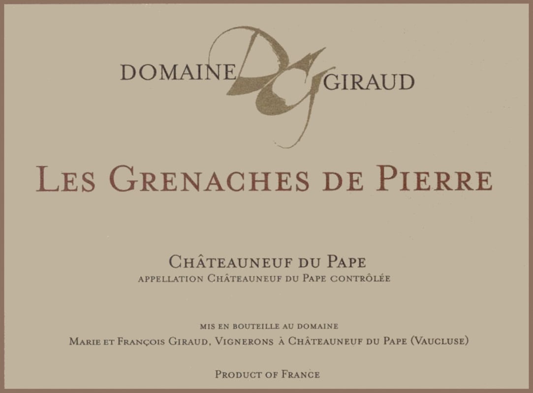 Domaine Giraud Chateauneuf-du-Pape Les Grenaches de Pierre 2007 Front Label