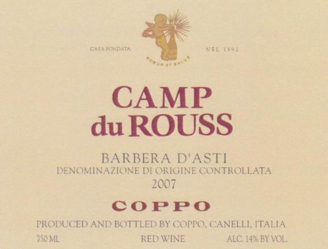 Coppo Camp du Rouss Barbera d'Asti 2007 Front Label