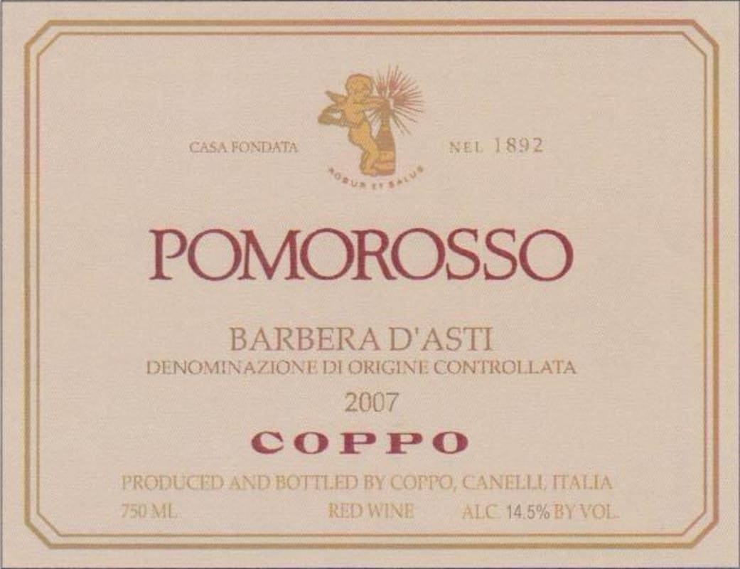 Coppo Pomorosso Barbera d'Asti 2007 Front Label