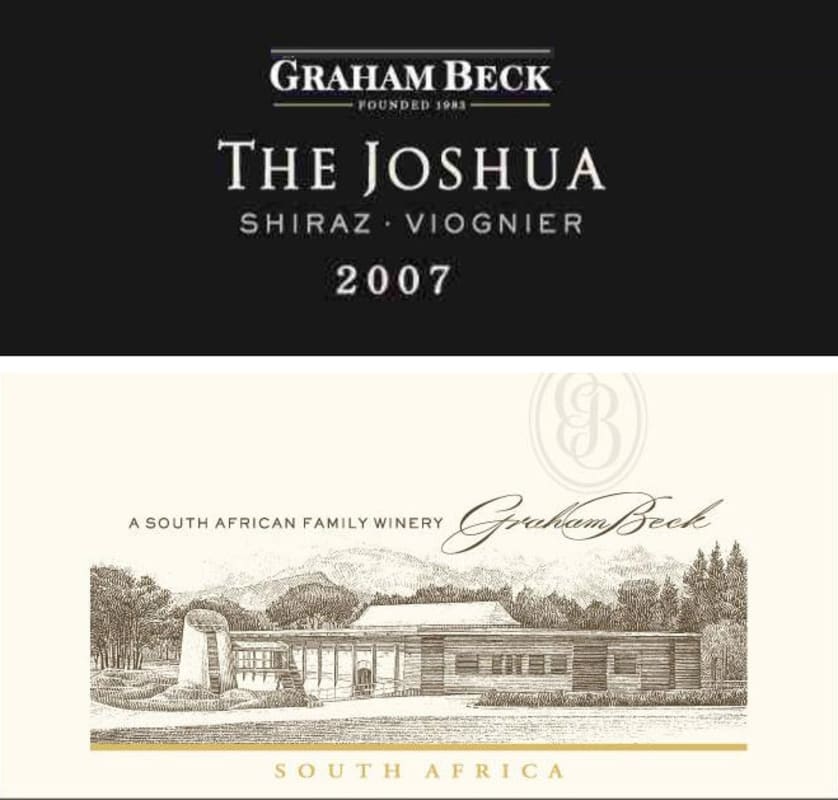 Graham Beck The Joshua Shiraz Viognier 2007 Front Label