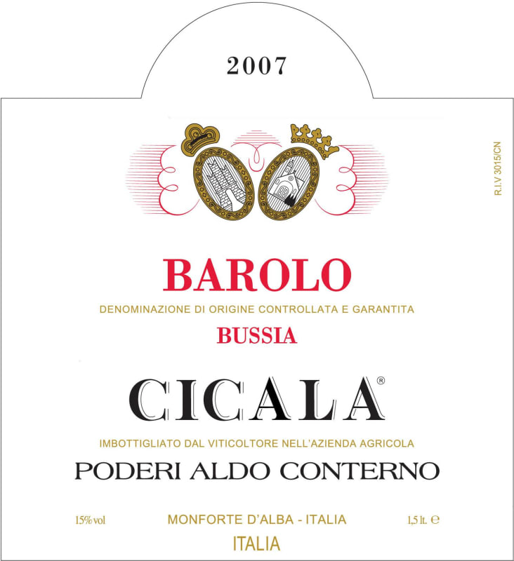 Aldo Conterno Barolo Bussia Cicala 2007 Front Label