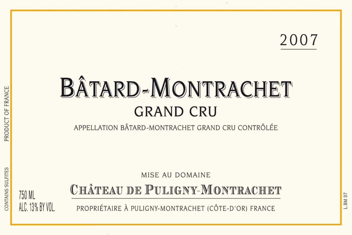 Chateau de Puligny-Montrachet Batard-Montrachet Grand Cru 2007 Front Label
