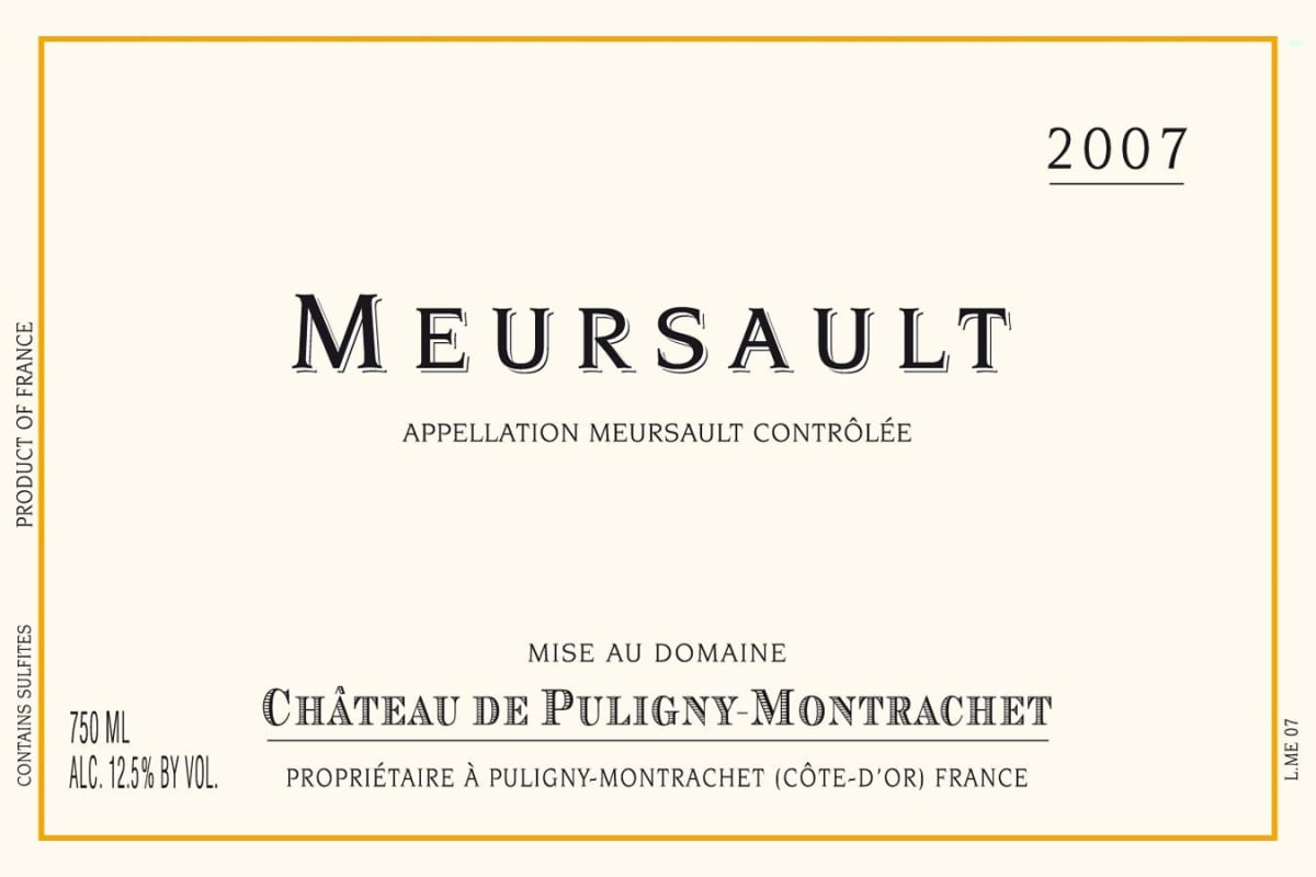Chateau de Puligny-Montrachet Meursault 2007 Front Label