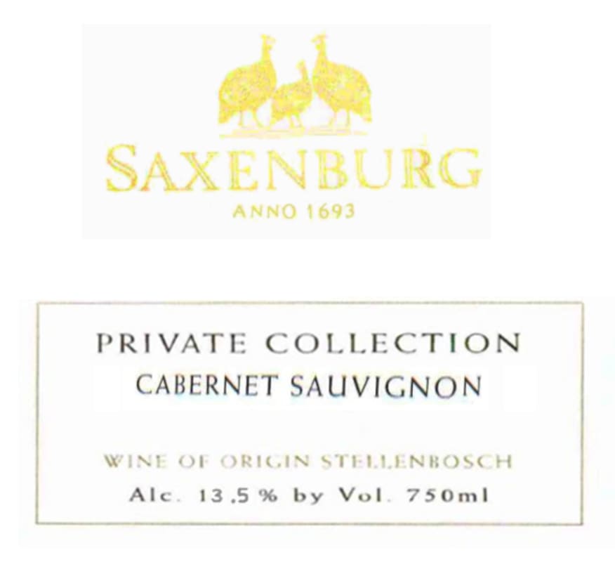 Saxenburg Private Collection Cabernet Sauvignon 2007 Front Label