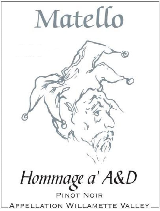 Matello Hommage a' A&D Pinot Noir 2012 Front Label