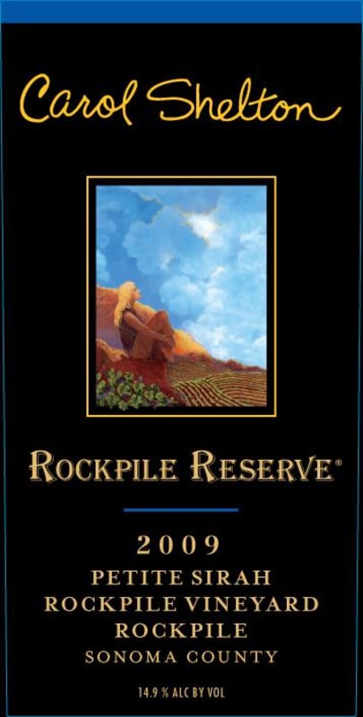 Carol Shelton Rockpile Reserve Petite Sirah 2009 Front Label