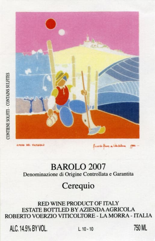 Roberto Voerzio Barolo Cerequio 2007 Front Label