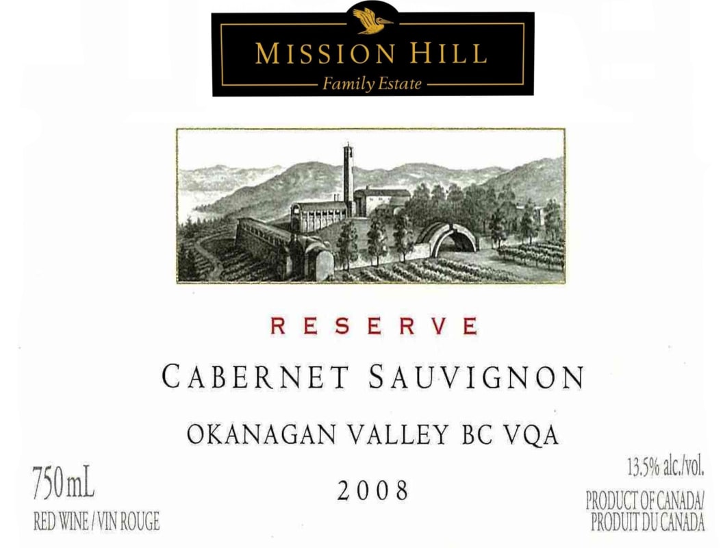 Mission Hill Reserve Cabernet Sauvignon 2008 Front Label