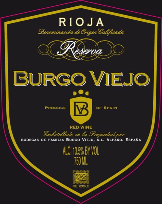 Burgo Viejo Rioja Reserva 2008 Front Label