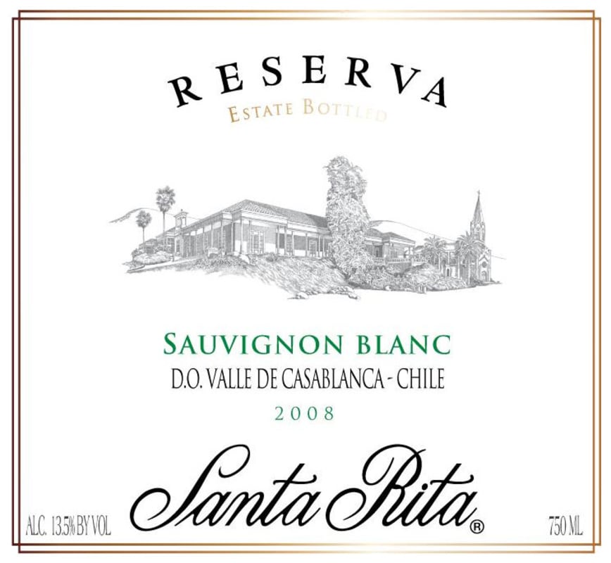 Santa Rita Reserva Sauvignon Blanc 2008 Front Label