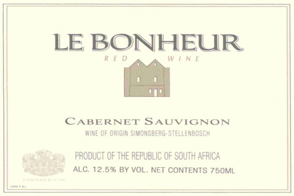 Le Bonheur Cabernet Sauvignon 2008 Front Label