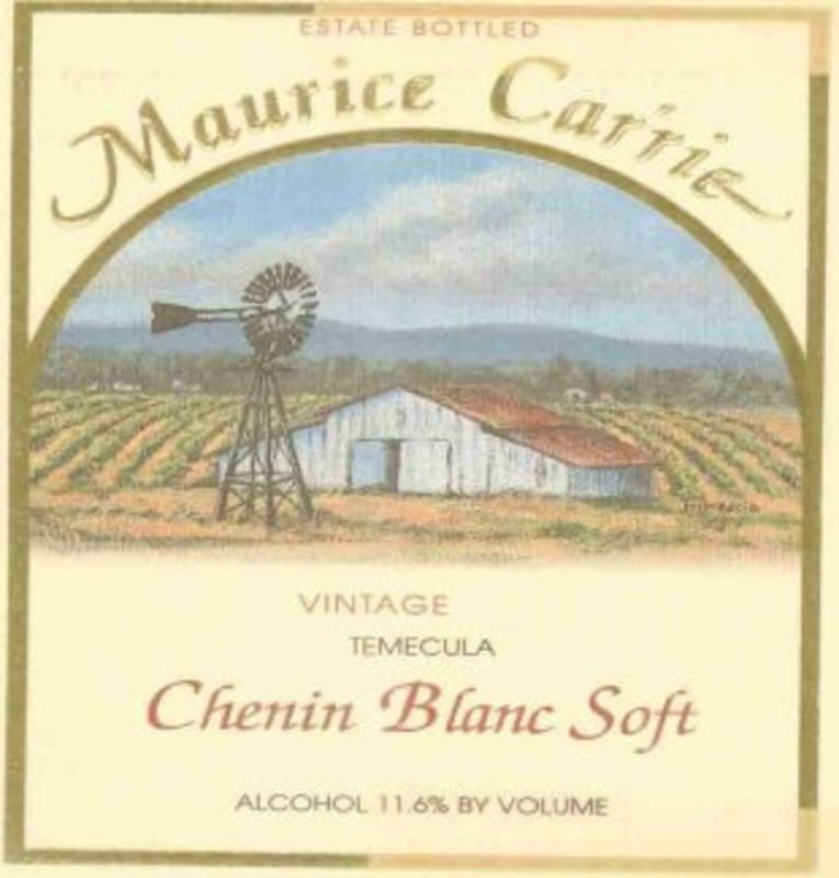 Maurice Carrie Winery Chenin Blanc 2012 Front Label