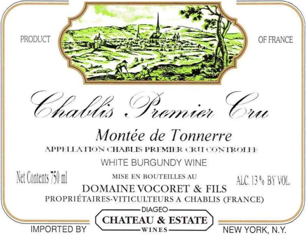 Vocoret Chablis Montee de Tonnerre Premier Cru 2008 Front Label
