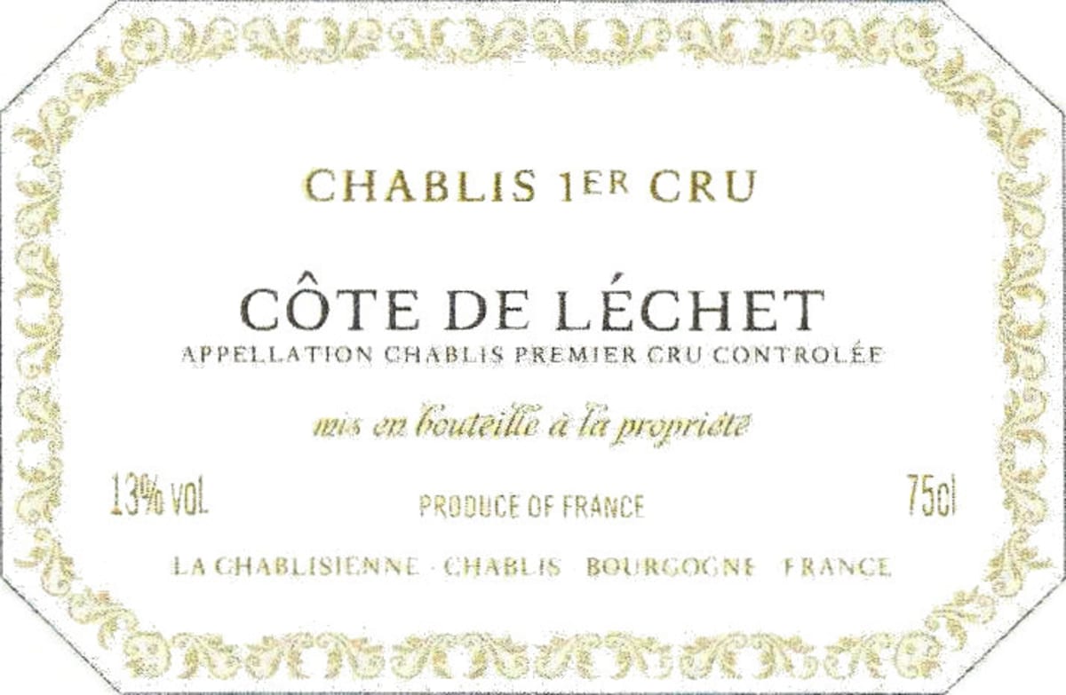 La Chablisienne Chablis Cote de Lechet Premier Cru 2008 Front Label