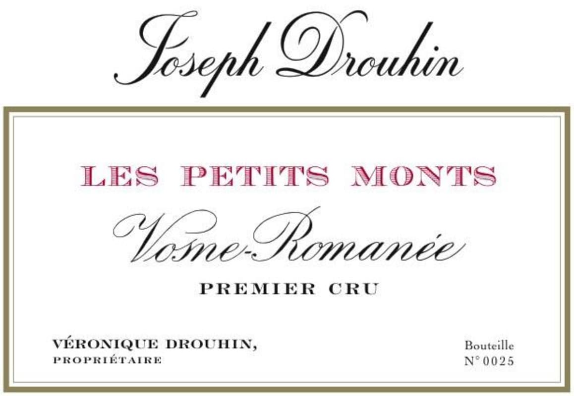 Joseph Drouhin Vosne-Romanee Petit Monts 2008 Front Label
