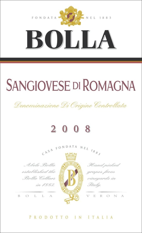 Bolla Sangiovese 2008 Front Label