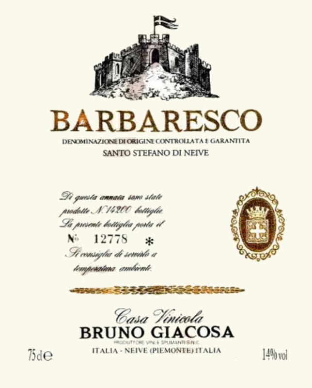 Bruno Giacosa Barbaresco Santo Stefano 2008 Front Label