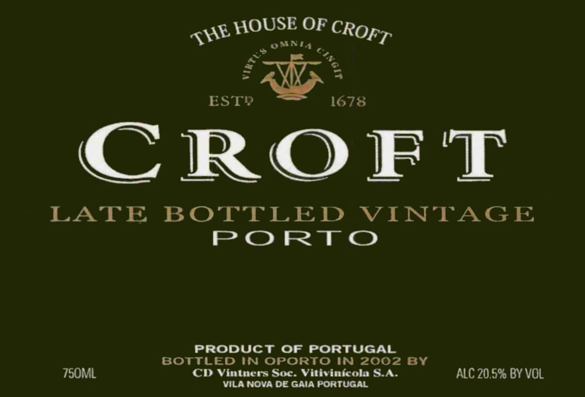 Croft Late Bottled Vintage 2008 Front Label