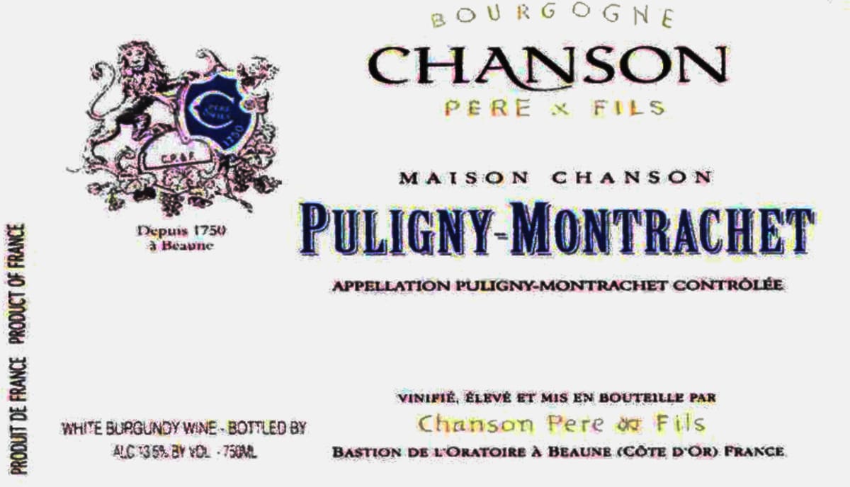 Chanson Pere & Fils Puligny-Montrachet 2008 Front Label