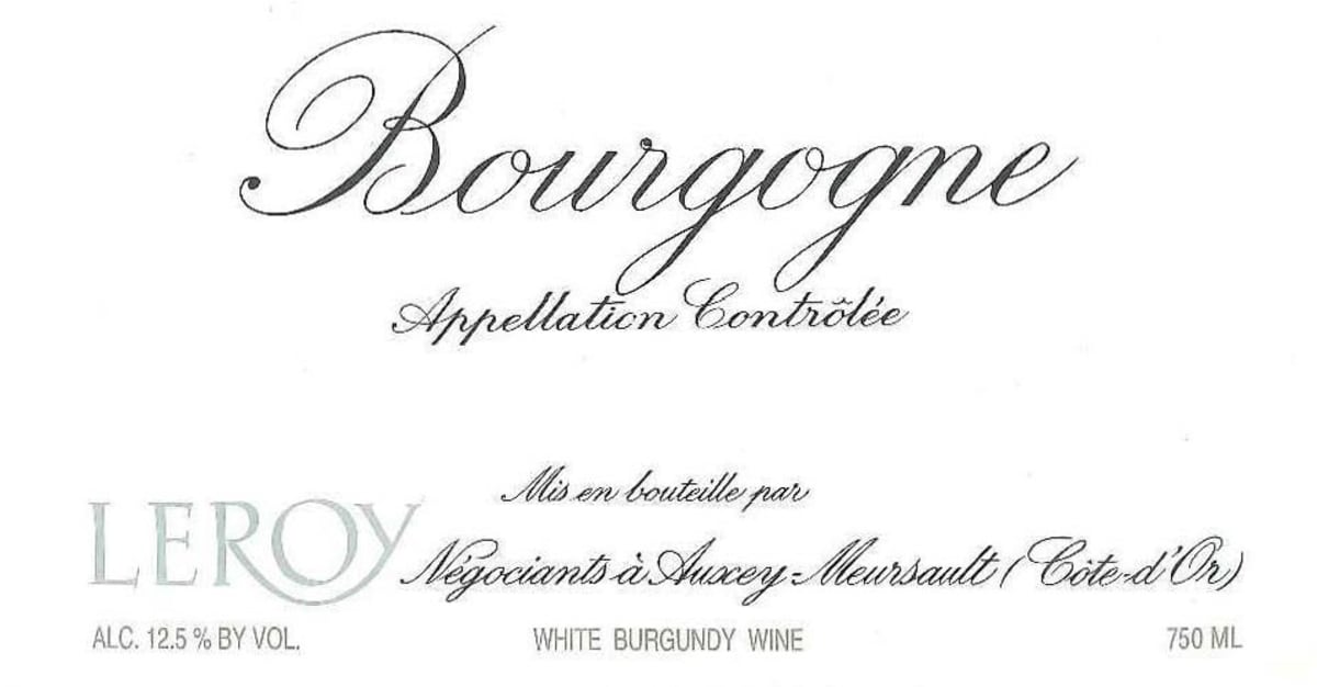 Maison Leroy Bourgogne Blanc 2008 Front Label