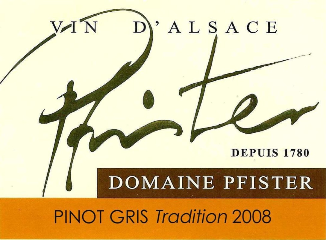 Melanie Pfister Tradition Pinot Gris 2008 Front Label