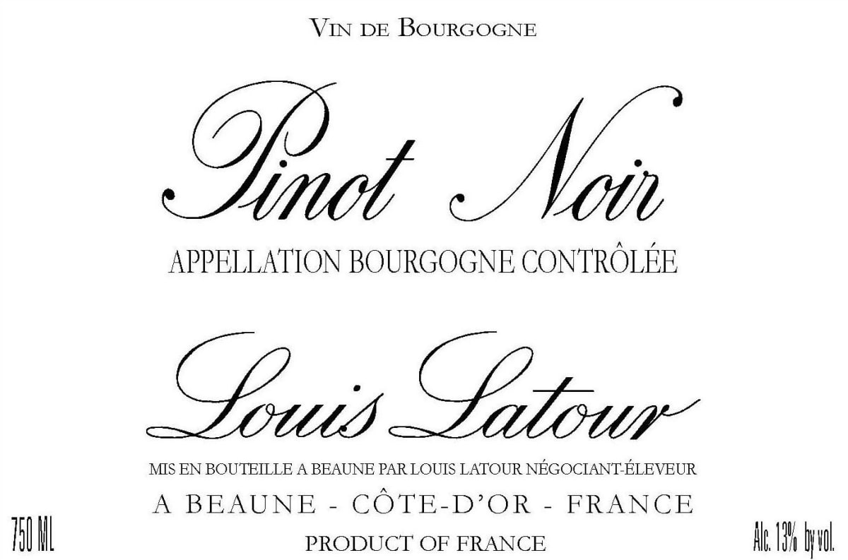 Louis Latour Bourgogne Pinot Noir 2008 Front Label