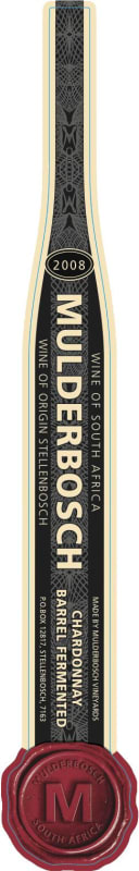 Mulderbosch Barrel Fermented Chardonnay 2008 Front Label