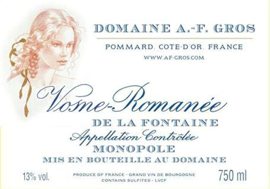 Domaine A.F. Gros Vosne-Romanee Clos de la Fontaine 2008 Front Label