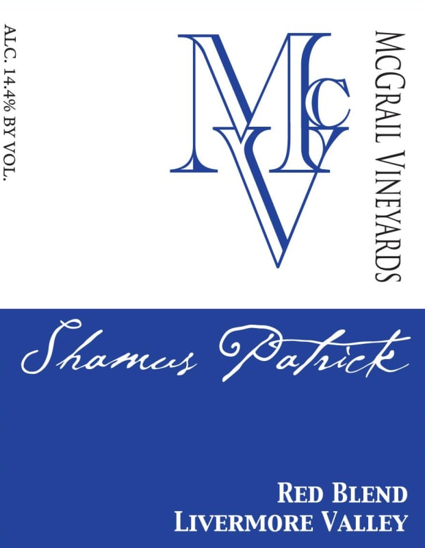 McGrail Vineyards and Winery Shamus Patrick 2013 Front Label