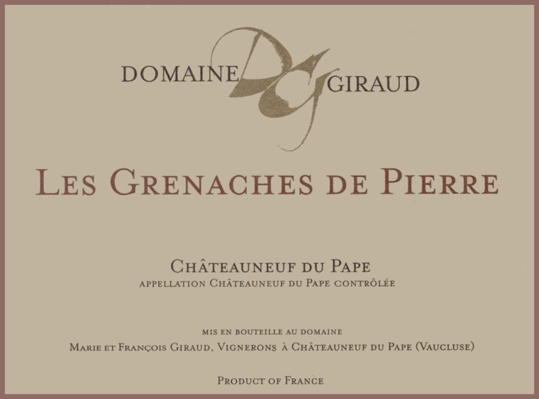 Domaine Giraud Chateauneuf-du-Pape Les Grenaches de Pierre 2008 Front Label