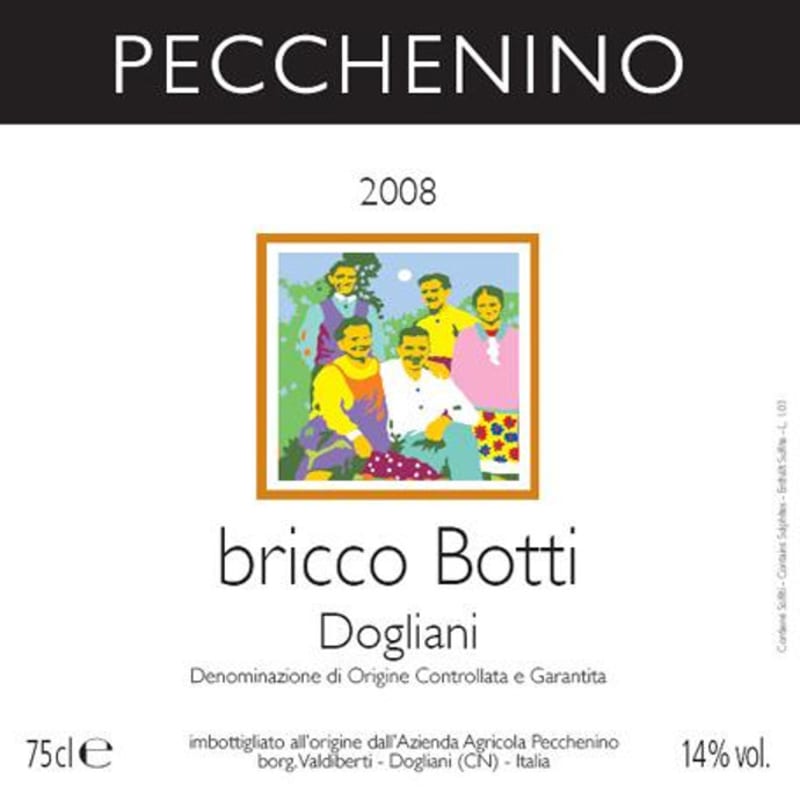 Pecchenino Dogliani Bricco Botti Superiore Dolcetto 2008 Front Label