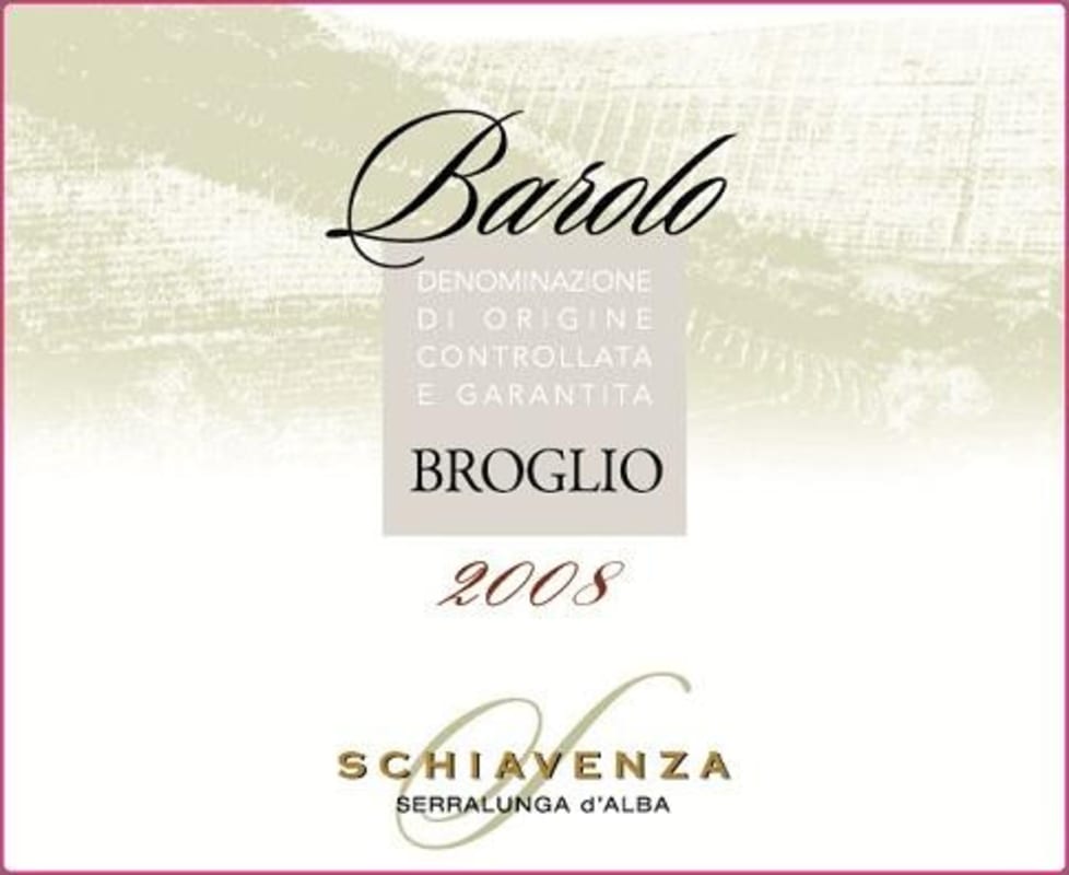 Schiavenza Barolo Broglio 2008 Front Label