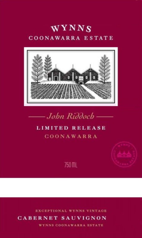 Wynns Coonawarra Estate John Riddoch Cabernet Sauvignon 2008 Front Label
