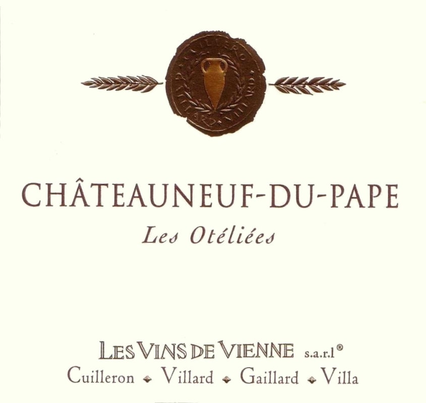 Vins de Vienne Chateauneuf de Pape Les Oteliees 2008 Front Label