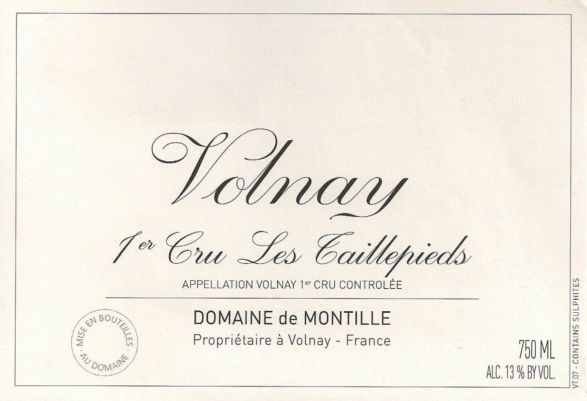 Domaine de Montille Volnay Les Taillepieds Premier Cru 2008 Front Label