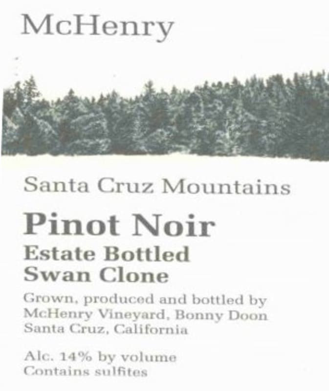 McHenry Vineyard Swan Clones Estate Pinot Noir 2013 Front Label